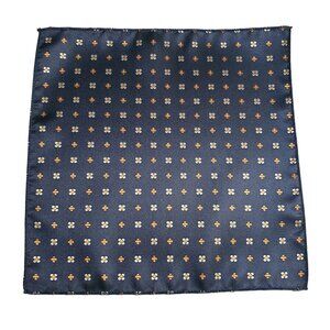 Pocket Square Silk Formal Blue Orange White Floral Suit Wedding Prom Gift 9x9
